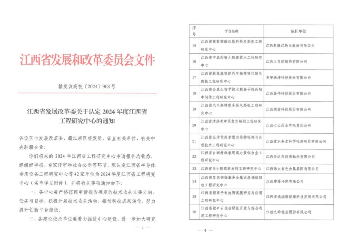喜報(bào)｜省水科檢公司成功獲批2024年度江西省工程研究中心